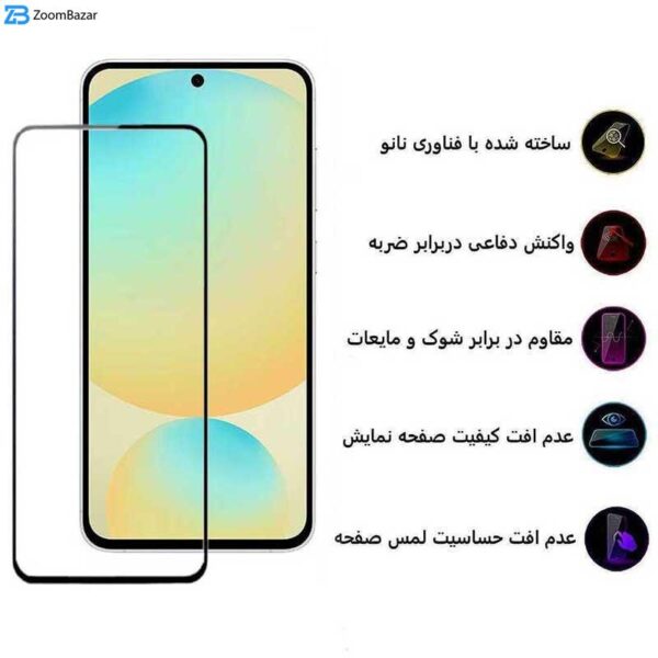 محافظ صفحه نمایش بوف مدل 5D مناسب برای گوشی موبایل Galaxy S24 FE/ A55 / A35