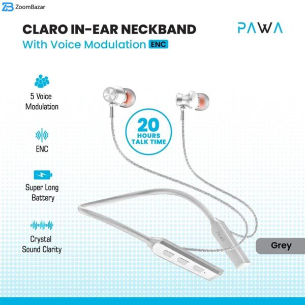 هدفون بلوتوثی پاوا مدل Claro ENC Neckband