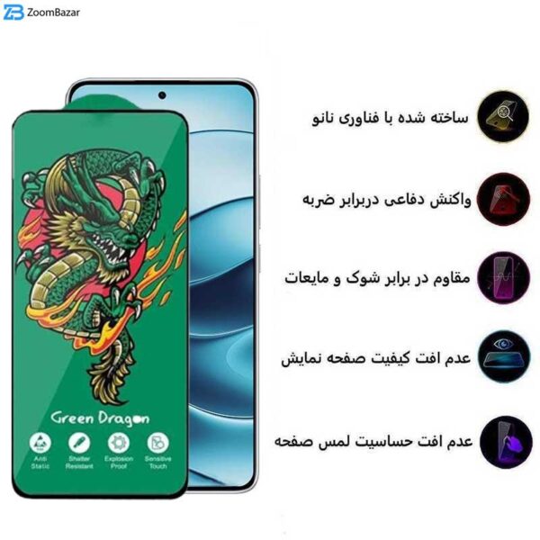 محافظ صفحه نمایش اپیکوی مدل Green Dragon ExplosionProof مناسب برای گوشی موبایل شیائومی Redmi Note 14 / Note 14 Pro