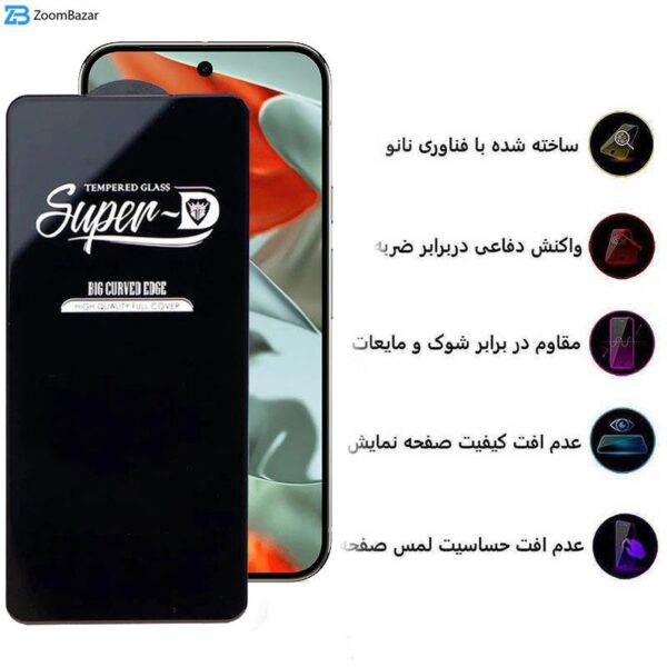 محافظ صفحه نمایش اپیکوی مدل Super 5D مناسب برای گوشی موبایل گوگل Pixel 9 Pro XL