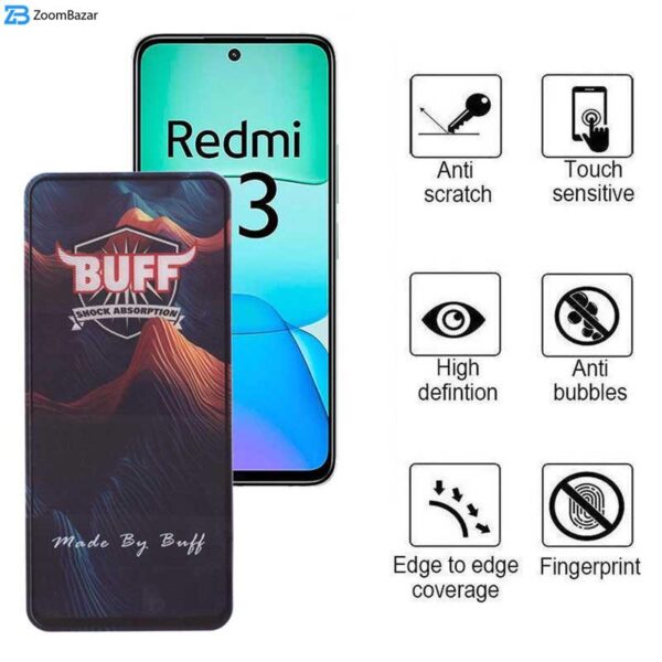 محافظ صفحه نمایش 5D بوف مدل Mountain مناسب برای گوشی موبایل شیائومی Redmi 13 4G/5G / Redmi Note 13R/ Poco M6 4G