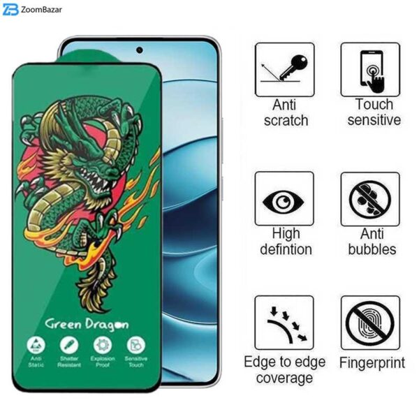 محافظ صفحه نمایش اپیکوی مدل Green Dragon ExplosionProof مناسب برای گوشی موبایل شیائومی Redmi Note 14 / Note 14 Pro