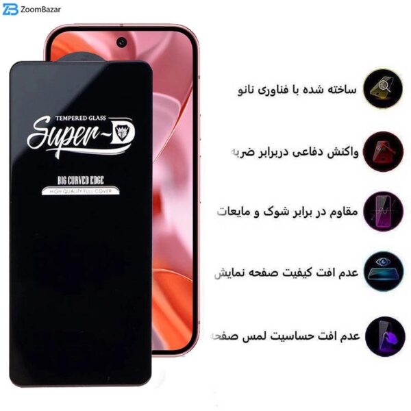 محافظ صفحه نمایش اپیکوی مدل Super 5D مناسب برای گوشی موبایل گوگل Pixel 9/9 Pro