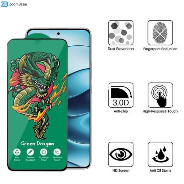 محافظ صفحه نمایش اپیکوی مدل Green Dragon ExplosionProof مناسب برای گوشی موبایل شیائومی Redmi Note 14 / Note 14 Pro