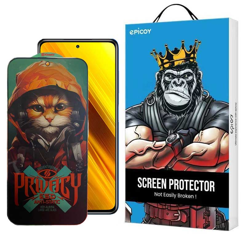 محافظ صفحه نمایش حریم شخصی اپیکوی مدل Privacy Hoodie Cat مناسب برای گوشی موبایل شیائومی Poco X5 Pro /X5 /X4 Pro 5G /X3 Pro /X3 NFC / X3