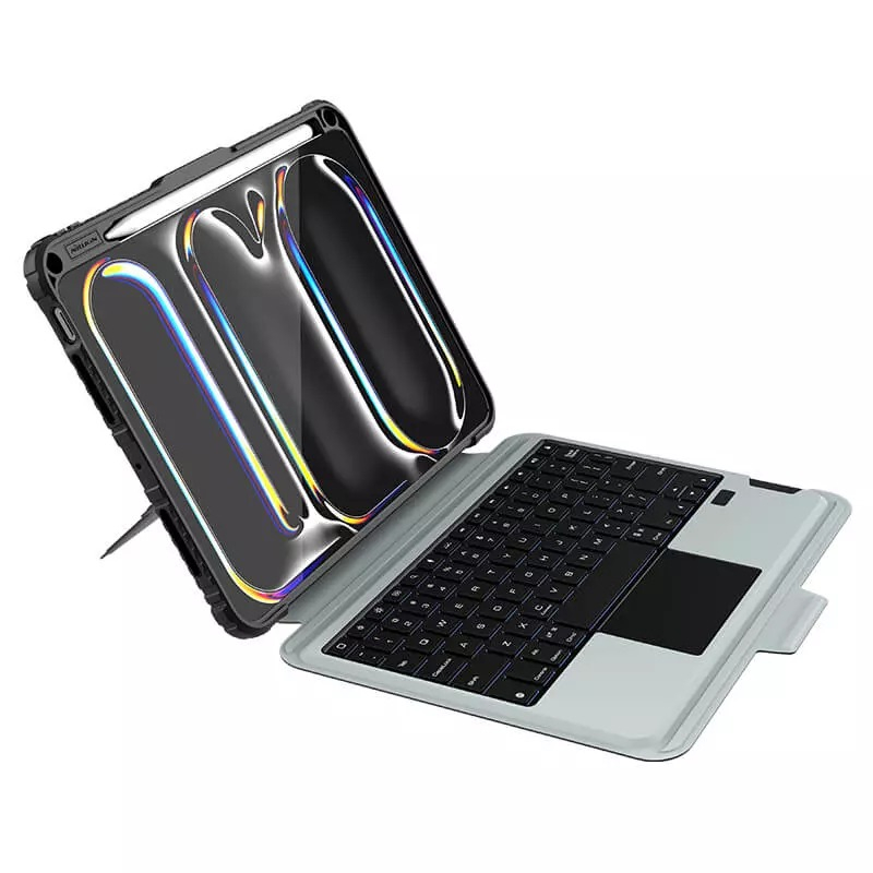 کیف کلاسوری کیبورددار نیلکین مدل Bumper Combo Backlit Keyboard مناسب برای تبلت اپل iPad Pro 11 2024
