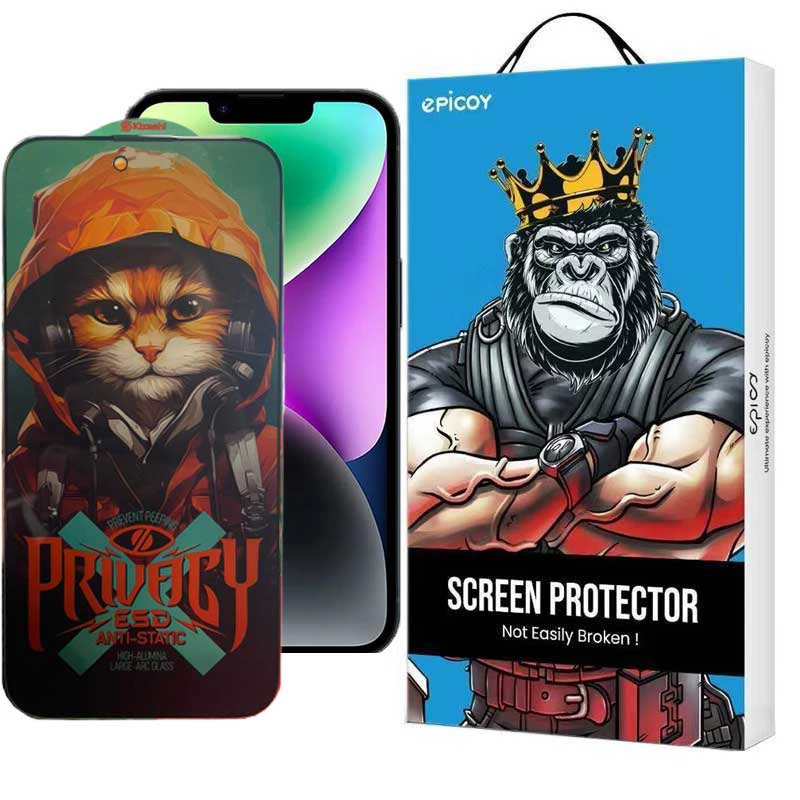 محافظ صفحه نمایش حریم شخصی اپیکوی مدل Privacy Hoodie Cat مناسب برای گوشی موبایل اپل iPhone 14 pro max/ 16 Plus /15 plus