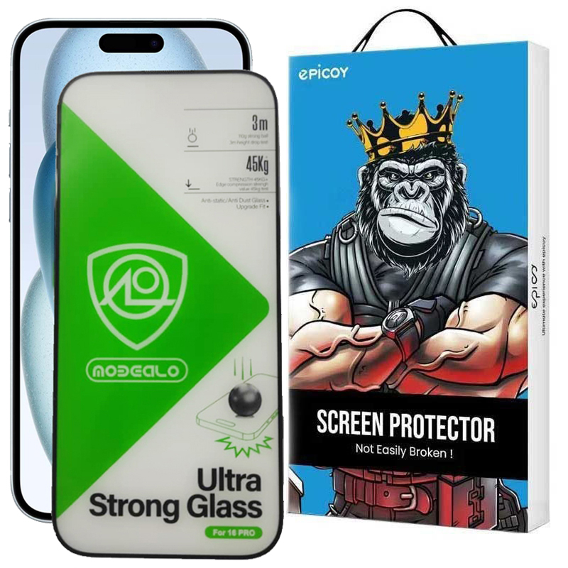 محافظ صفحه نمایش اپیکوی مدل Ultra Strong Glass مناسب برای گوشی موبایل اپل iPhone 16/15/14 Pro