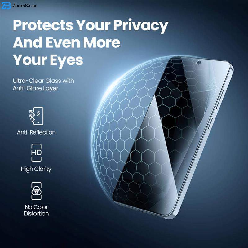 محافظ صفحه نمایش حریم شخصی نیلکین مدل Guardian Full privacy مناسب برای گوشی موبایل سامسونگ Galaxy S25 به همراه کیت نصب