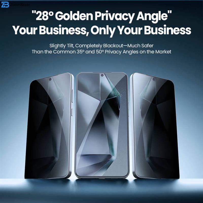 محافظ صفحه نمایش حریم شخصی نیلکین مدل Guardian Full privacy مناسب برای گوشی موبایل سامسونگ Galaxy S25 به همراه کیت نصب