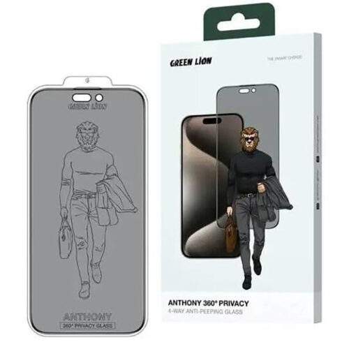 محافظ صفحه نمایش حریم خصوصی گرین لاین مدل Anthony 360 Privacy مناسب برای گوشی موبایل اپل iPhone 15 pro