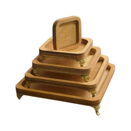 سینی مدل پایه دار چوبی 5 پارچه