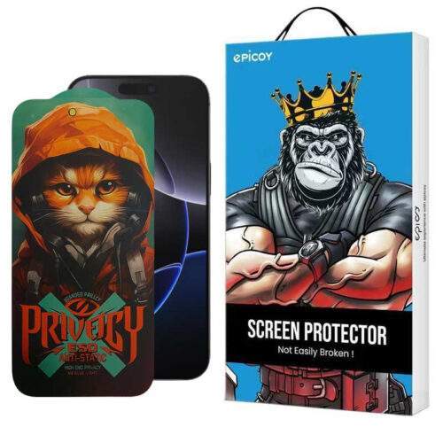 محافظ صفحه نمایش حریم شخصی اپیکوی مدل Privacy Hoodie Cat مناسب برای گوشی موبایل اپل iPhone 16 Pro Max