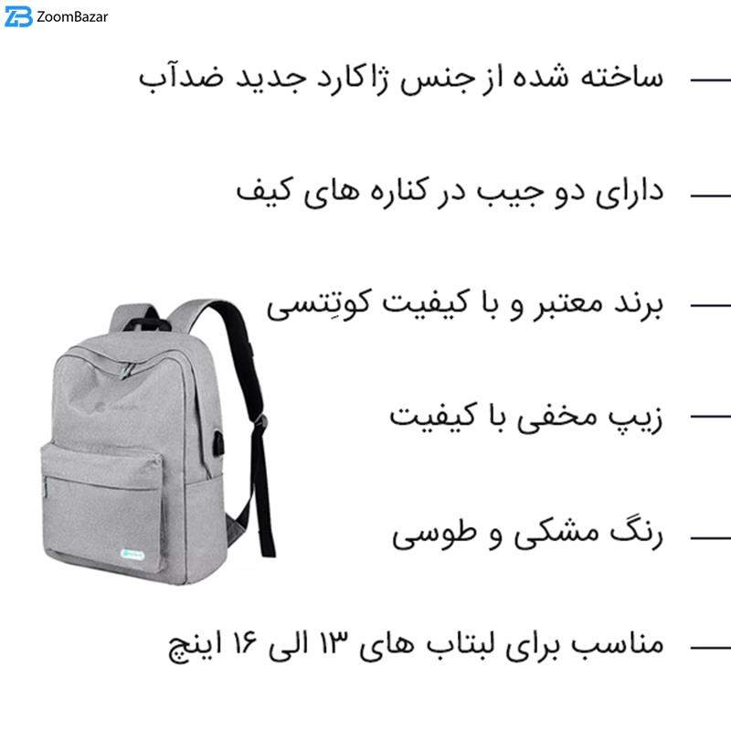 کوله پشتی لپ تاپ کوتتسی مدل 14012 مناسب برای لپ تاپ تا 16 اینچی
