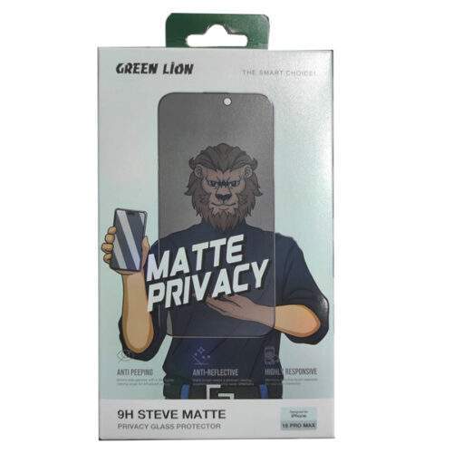 محافظ صفحه نمایش حریم خصوصی گرین لاین مدل Steve Matte Privacy مناسب برای گوشی موبایل اپل iPhone 16 Pro Max