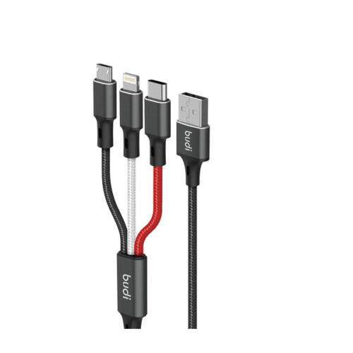 کابل تبدیل USB به لایتنینگ / MicroUSB / USB-C بودی مدل DC203A8 طول 1 متر