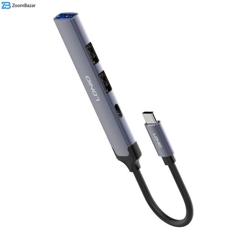هاب 4 پورت USB-C الدینیو مدل DS-34C