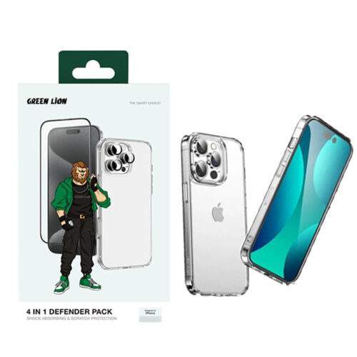 محافظ صفحه نمایش گرین لاین مدل 4in1 DF Pack مناسب برای گوشی موبایل اپل iPhone 16 Pro