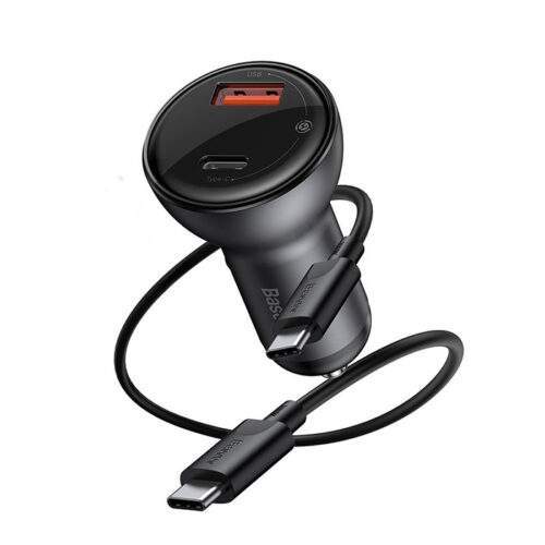 شارژر فندکی باسئوس مدل TZCCKX-0G به همراه کابل تبدیل USB-C