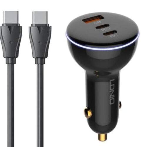 شارژر فندکی 160 وات الدینیو مدل ‌C102 به همراه کابل usb-C