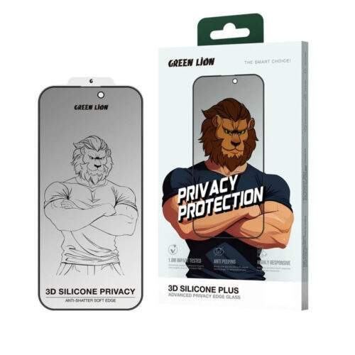محافظ صفحه نمایش حریم شخصی گرین لاین مدل 3D Silicone Plus Privacy مناسب برای گوشی موبایل اپل iPhone 17 Pro Max