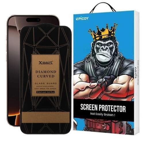 محافظ صفحه نمایش اپیکوی مدل Xmart Diamond Curved مناسب برای گوشی موبایل اپل iPhone 16 / 15 / 14 Pro