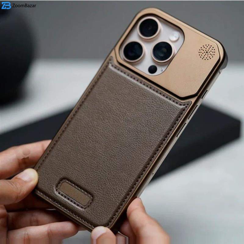 کاور اپیکوی مدل Lux Leather Metal مناسب برای گوشی موبایل اپل iPhone 16 Pro Max