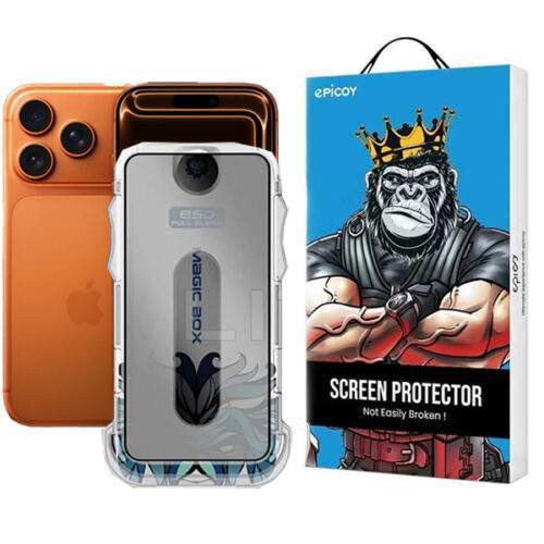 محافظ صفحه نمایش حریم شخصی اپیکوی مدل Lion Privacy Easy Install مناسب برای گوشی موبایل اپل iPhone 17 Pro / 17 /16 Pro به همراه کیت نصب